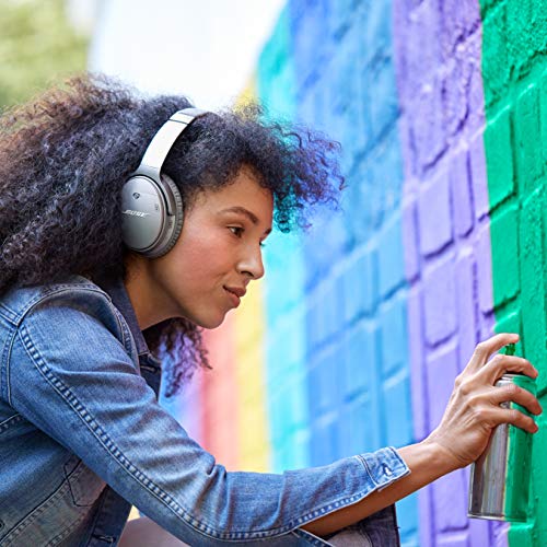 Bose QuietComfort 35 II Noise Cancelling Bluetooth Headphonesâ Wireless, Over Ear Headphones with Built in Microphone and Alexa Voice Control, Silver