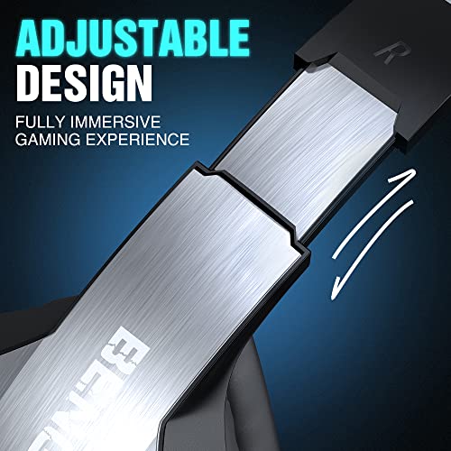 BENGOO V-4 Gaming Headset for Xbox One, PS4, PC, Controller, Noise Cancelling Over Ear Headphones with Mic, LED Light Bass Surround Soft Memory Earmuffs for PS2 Mac Nintendo Switch Games