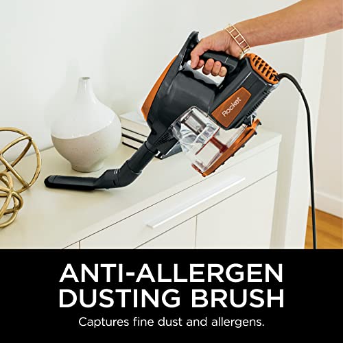 Shark Rocket Ultra-Light Corded Bagless Vacuum for Carpet and Hard Floor Cleaning with Swivel Steering (HV301), Gray/Orange