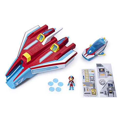 Paw Patrol, Super Paws, 2-in-1 Transforming Mighty Pups Jet Command Center with Lights and Sounds