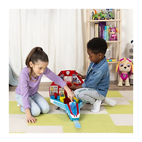 Paw Patrol, Super Paws, 2-in-1 Transforming Mighty Pups Jet Command Center with Lights and Sounds