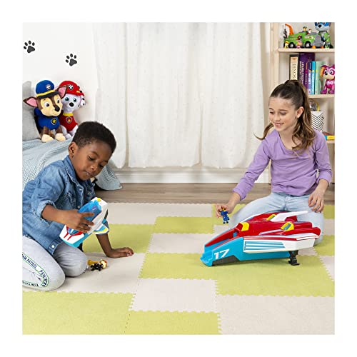Paw Patrol, Super Paws, 2-in-1 Transforming Mighty Pups Jet Command Center with Lights and Sounds