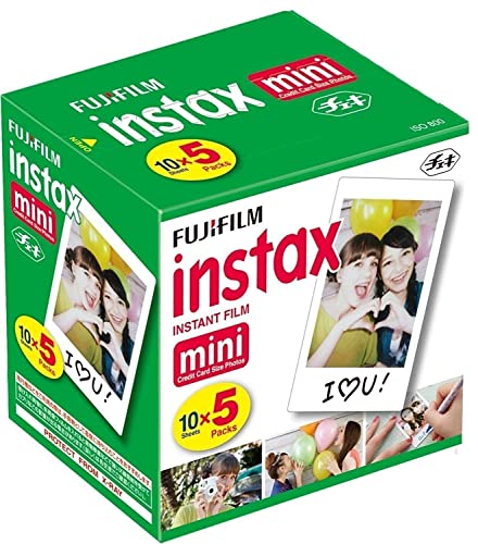 Fujifilm Instax Mini Instant Film, 10 Sheets?5 Pack(Total 50 Shoots)