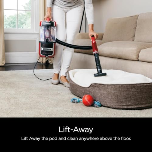Shark Navigator Upright Vacuum with Lift-Away, Zero-M Anti-Hair Wrap Technology, Anti-Allergen + HEPA Filter and Swivel Steering (ZU561), Red Peony