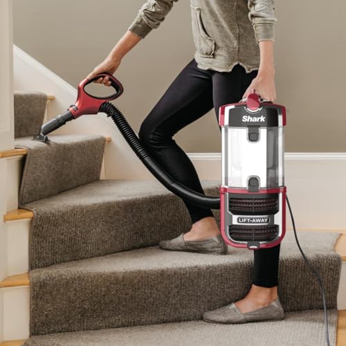 Shark Navigator Upright Vacuum with Lift-Away, Zero-M Anti-Hair Wrap Technology, Anti-Allergen + HEPA Filter and Swivel Steering (ZU561), Red Peony