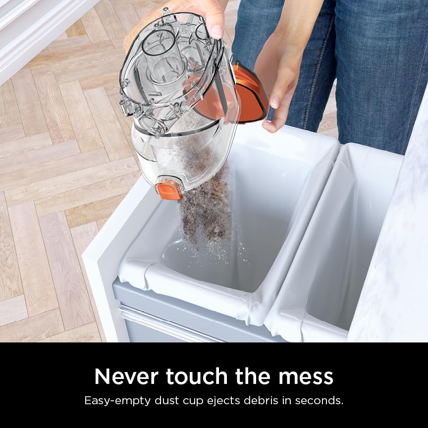 Shark Rocket Ultra-Light Corded Bagless Vacuum for Carpet and Hard Floor Cleaning with Swivel Steering and Car Detail Set (HV302), Gray/Orange