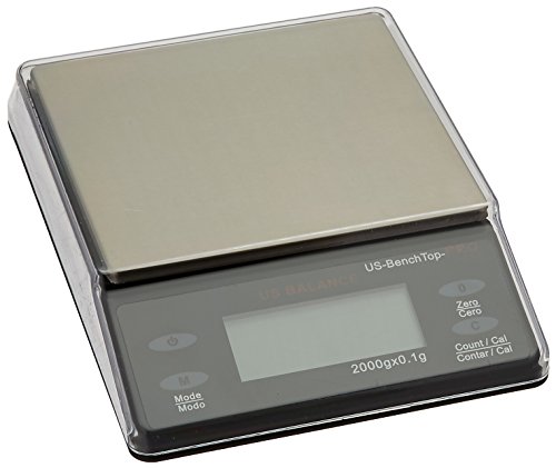 US BALANCE Backlit LCD Display Table Scale, 2000 x 0.1gm, Black