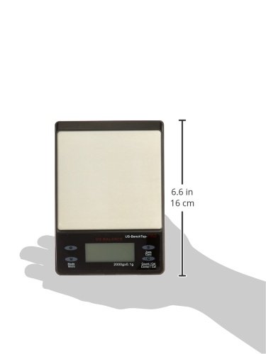 US BALANCE Backlit LCD Display Table Scale, 2000 x 0.1gm, Black
