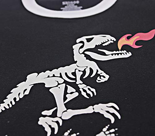 ZEBZOO Pajamas for Boys Little Kid Jammies Briefs Set 5-Piece Sleepwear 100% Cotton Underwear Children Tops Pants Size 12 Dinosaur