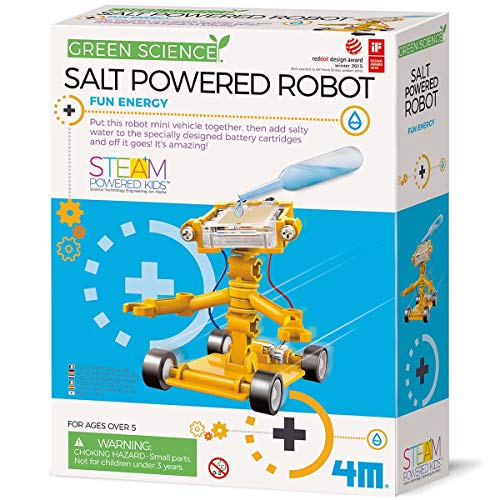 4M Green Science Salt Water Powered Robot Kit - Green Energy Robotics STEM Toys Educational Gift for Kids & Teens, Girls & Boys