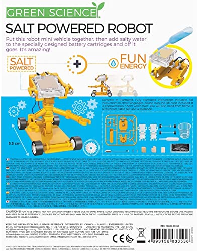 4M Green Science Salt Water Powered Robot Kit - Green Energy Robotics STEM Toys Educational Gift for Kids & Teens, Girls & Boys