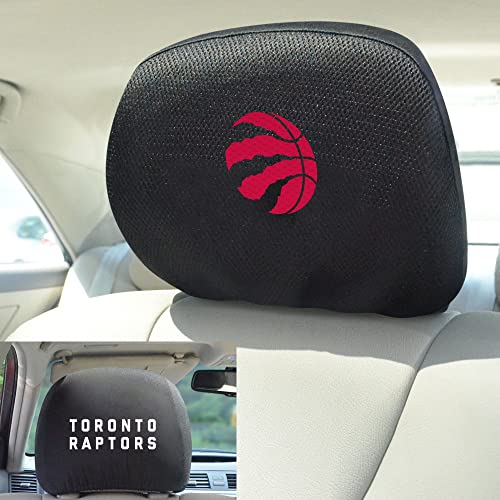FANMATS 25121 Toronto Raptors Embroidered Head Rest Cover Set - 2 Pieces