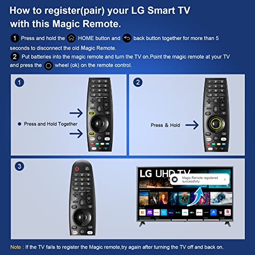 LG Smart TV Remote with Voice Control & Hotkeys