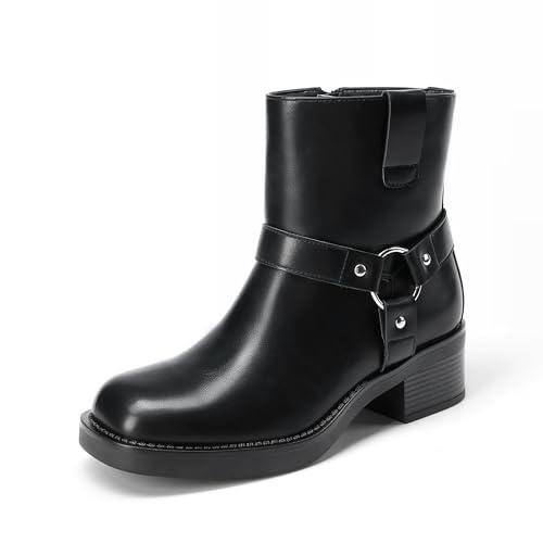 DREAM PAIRS Women’s Black Square Toe Ankle Boots