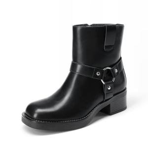 DREAM PAIRS Women’s Black Square Toe Ankle Boots