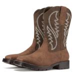 Men's Rollda Square Toe Cowboy Boots in Dark Brown