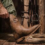 Men's Brown Square Toe Cowboy Boots DBR-11