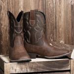 Men's Brown Square Toe Cowboy Boots – Size 10