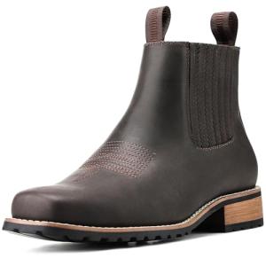 Men's Square Toe Cowboy Boots, Slip-On Style