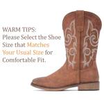 Women's Embroidered Mid-Calf Square Toe Cowboy Boots