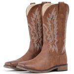 Women's Mid Calf Square Toe Cowboy Boots