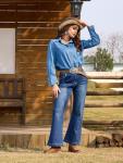Women's Embroidered Mid-Calf Square Toe Cowboy Boots