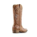 DREAM PAIRS Women's Tan Square Toe Cowboy Boots