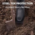 ANGRYRAM Men's Waterproof Square Toe Steel Toe Boots