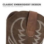 Men's Rollda Square Toe Cowboy Boots in Dark Brown