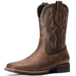 Men's Brown Square Toe Cowboy Boots – Size 10