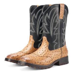 Men's Rollda Square Toe Cowboy Boots - Brown/Black