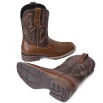 Men's Brown Square Toe Cowboy Boots – Size 10