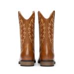 Men's Brown Square Toe Slip-On Cowboy Boots