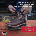 Justin Derrickman 12" Waterproof Square Toe Work Boots
