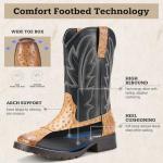 Men's Rollda Square Toe Cowboy Boots - Brown/Black