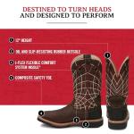 Justin Derrickman 12" Waterproof Square Toe Work Boots