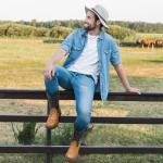 Men's Rollda Square Toe Cowboy Boots - Brown/Black