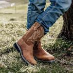 HISEA NINGO Waterproof Square Toe Work Boots for Men