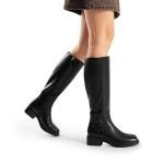 DREAM PAIRS Women's Black Square Toe Knee High Boots