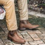 Suokdil Men's Brown Square Toe Cowboy Boots