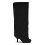 Black Knee High Square Toe Boots for Women