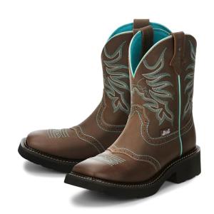 Justin Mandra 8” Chocolate Square Toe Cowgirl Boots
