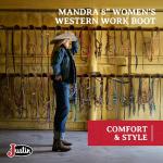 Justin Mandra 8” Chocolate Square Toe Cowgirl Boots