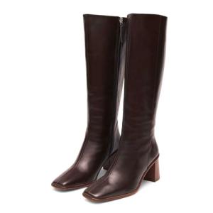 SOVANYOU Women’s Dark Brown Square Toe Knee High Boots