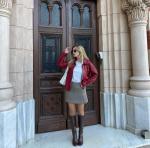 SOVANYOU Women’s Dark Brown Square Toe Knee High Boots