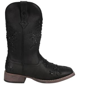 ROPER Women's Black Glitter Square Toe Casual Boots