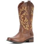 Women’s Square Toe Mid Calf Cowboy Boots
