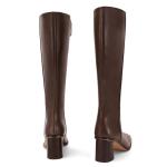 SOVANYOU Women’s Dark Brown Square Toe Knee High Boots