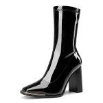 DREAM PAIRS Women's Square Toe Gogo Boots - Black