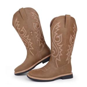 Hawkwell Women's Square Toe Embroidered Cowboy Boots